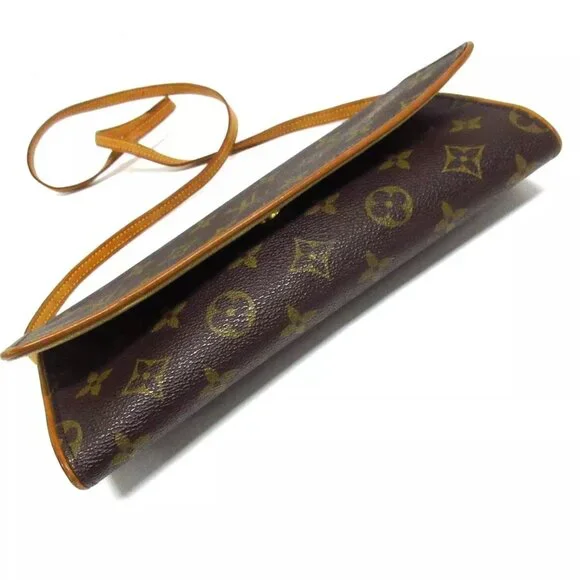 100% Authentic LOUIS VUITTON Pochette Twin GM M51852 Brown Monogram Shoulder Bag - Picture 4 of 10